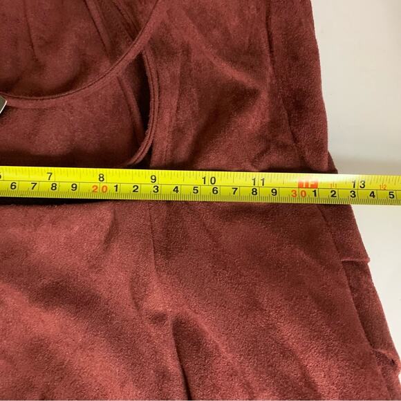 LE LIS Suede Brown Mini Dress NWT - Picture 12 of 13